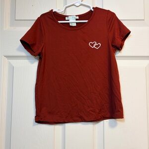 Kids Red Heart Embroidered T-Shirt